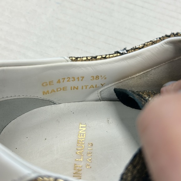 Saint Laurent Gold and Silver Star Court Trainers - Picture 4 of 7